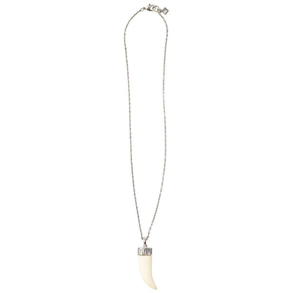 Sterling Silver Dipped Barley Chain with Ivory Lucite Tusk