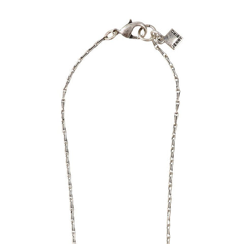 Jenny Bird Taupe Tusk Necklace with Barley Sterling Silver Plated Chain