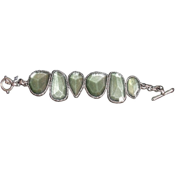 Lucky Brand Green Stone Toggle Bracelet
