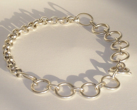 Massimo Dutti Chain Link Silver Plated Collar Necklace