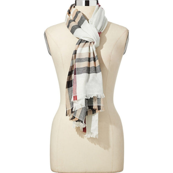 Plaid Scarf Lord And Taylor Silk Scarves Lord Taylor Metallic