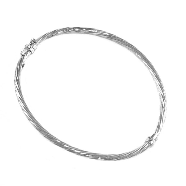 Sterling Silver Twisted Hinged Bracelet Add modern flair and high polish with this timeless twisted hinged bracele