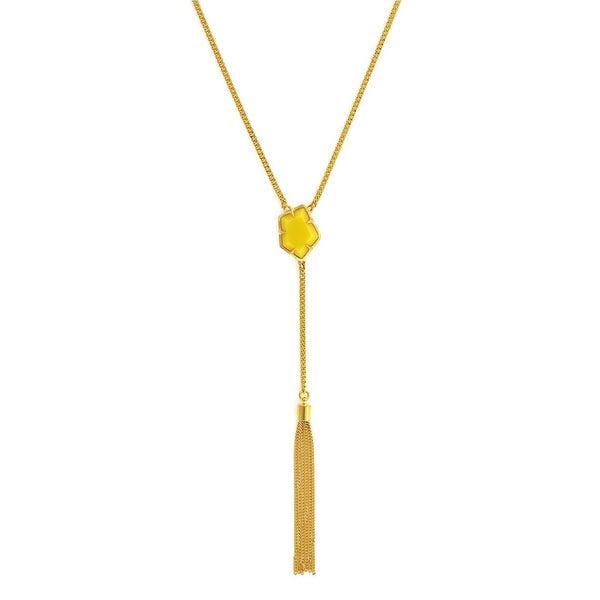 Vince Camuto Stone Center Tassel Necklace