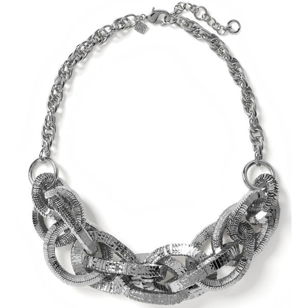 Banana Republic Glimmer Glamour Statement Necklace Silver