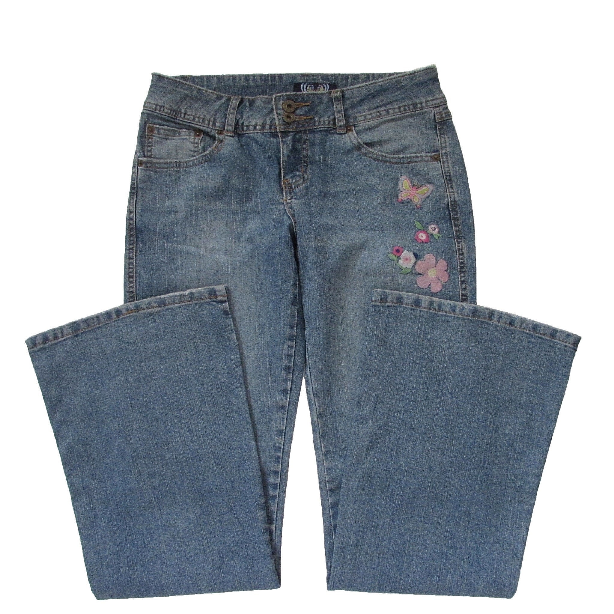 Butterfly Patched Flare Jeans