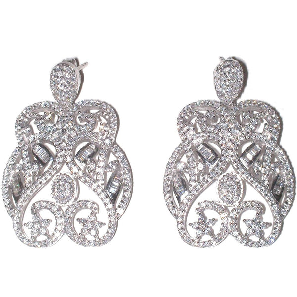 Audrey Sterling Silver Earrings with Simulated Diamonds