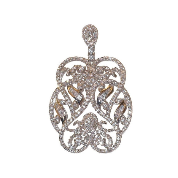 Audrey Sterling Silver Pendant with Simulated Diamonds