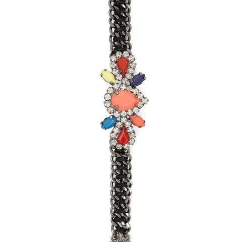 BCBGMAXAZRIA Boho Tribal Jeweled Woven Chain Bracelet