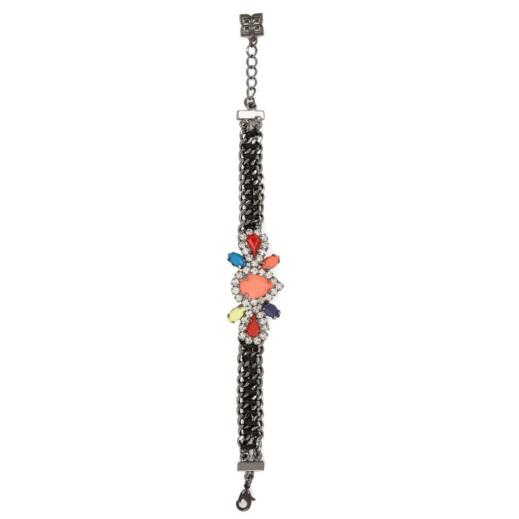 BCBGMAXAZRIA Boho Tribal Jeweled Woven Chain Bracelet Straight View