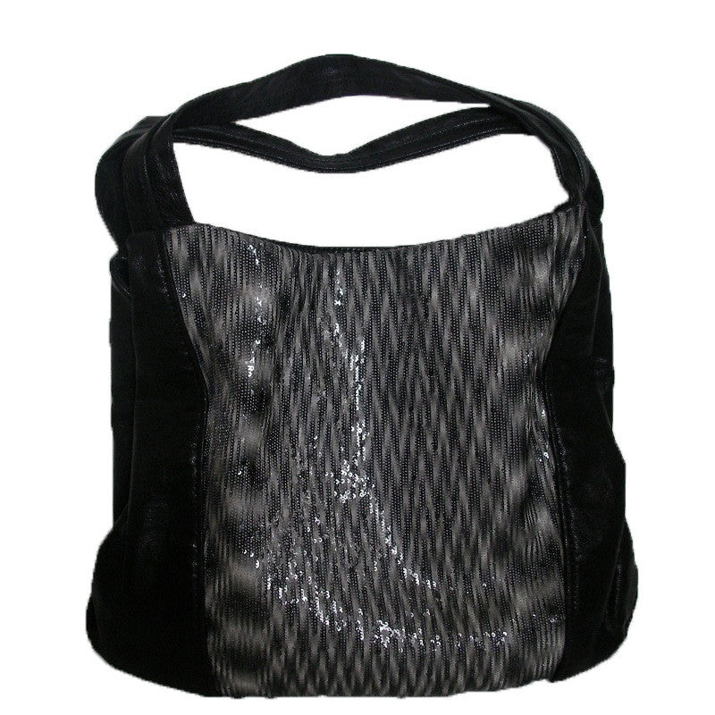 banana republic black leather backpack Banana Republic Large Leather Sequin Panel Bag - Limited Edition