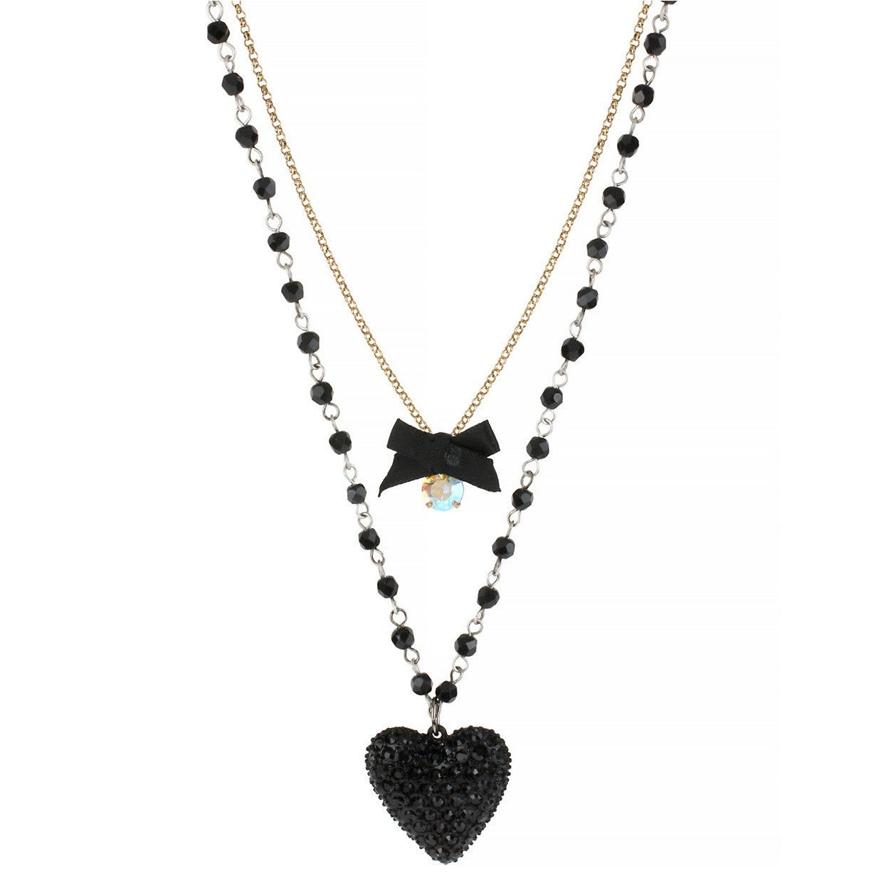 Betsey Johnson Heart Layered Necklace