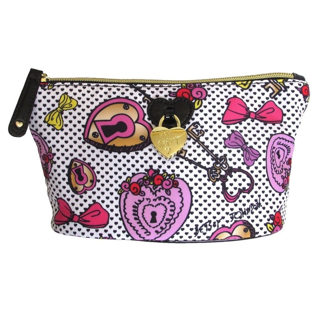 Betsey Johnson Heart Lock Cosmetic Pouch