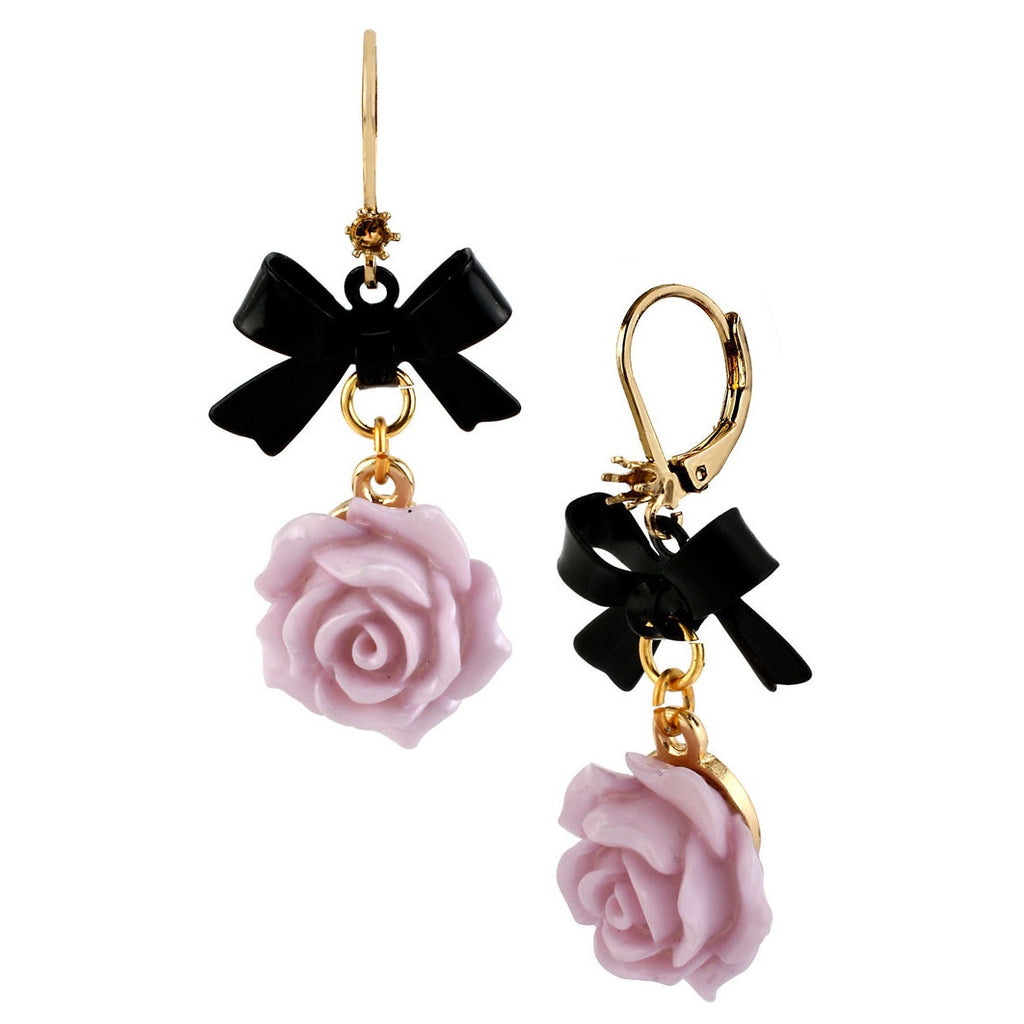 BETSEY JOHNSON Rose Drop Earring