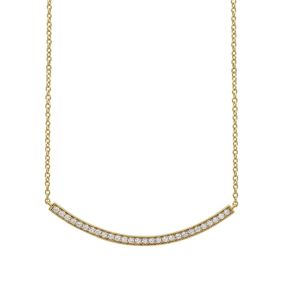 CRISLU Gold Vermeil Bar Necklace Layer this slim sparkly piece with longer necklaces for elegant chic.