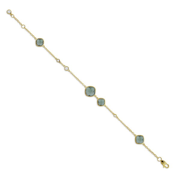 CRISLU Peridot 18K Gold Vermeil Bracelet