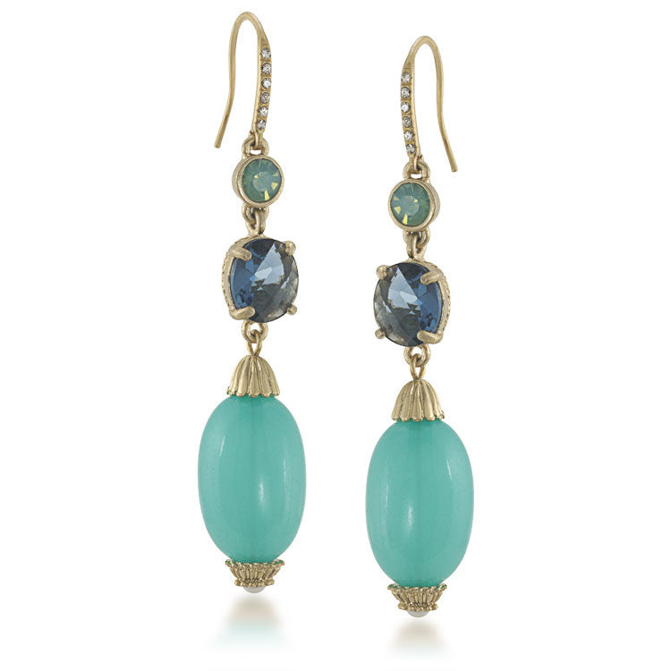 Carolee Tranquil Blue Linear Pierced Earrings