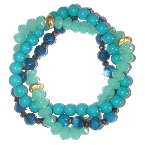 Charter Club Multiple Row Twisted Bead Bracelet - Tranquil Blue