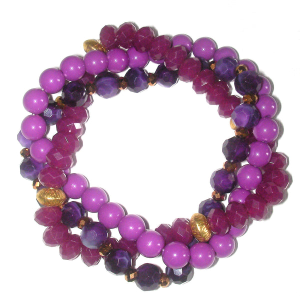 Charter Club Multiple Row Twisted Bead Bracelet - Radiant Orchid