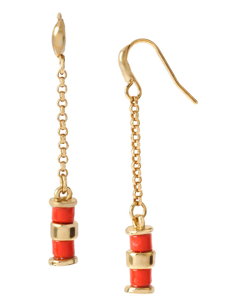 DIANE VON FURSTENBERG Paloma Beach Spokes Coral Earrings