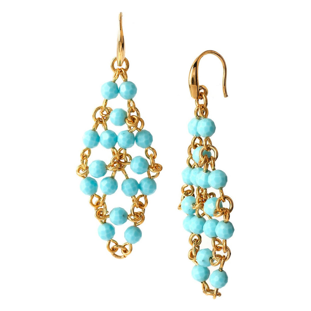 DIANE VON FURSTENBERG Turquoise Bead Earrings