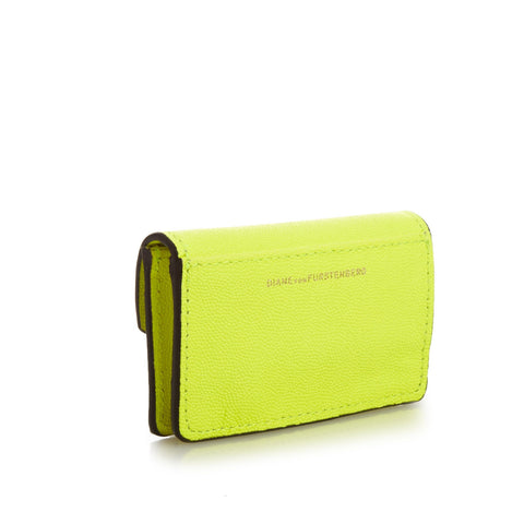 DIANE VON FURSTENBERG Turnlock Leather Card Case - Front