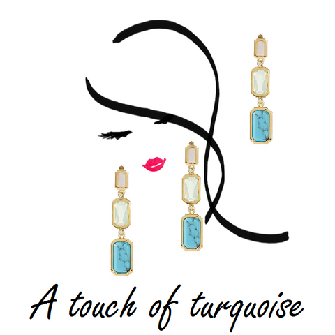 Lauren Ralph Lauren Triple Semi Precious Stone Earrings
