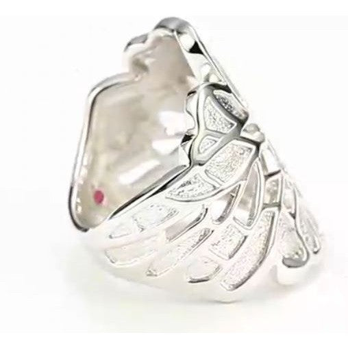 Elle Sterling Silver Butterfly Ring Side View
