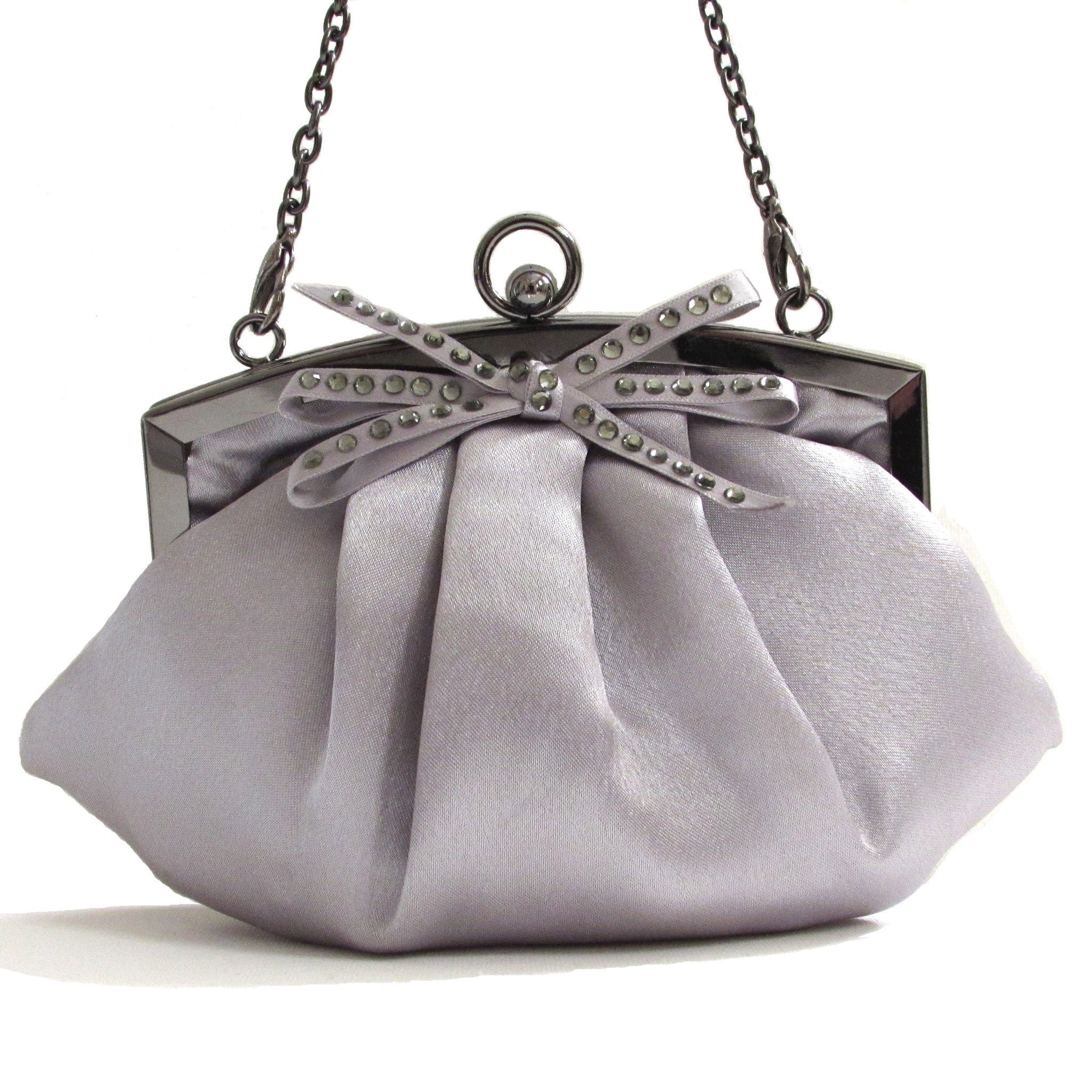 Embellished Satin Frame Evening Bag Perfect size accessory for prom or evening out.