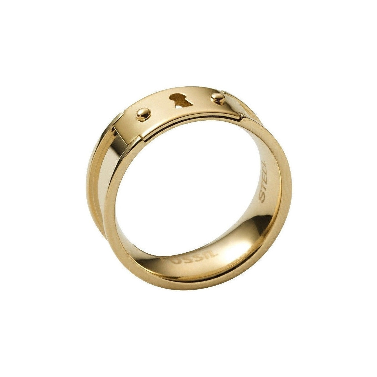 Fossil Gold Tone Vintage Icon Keyhole Ring