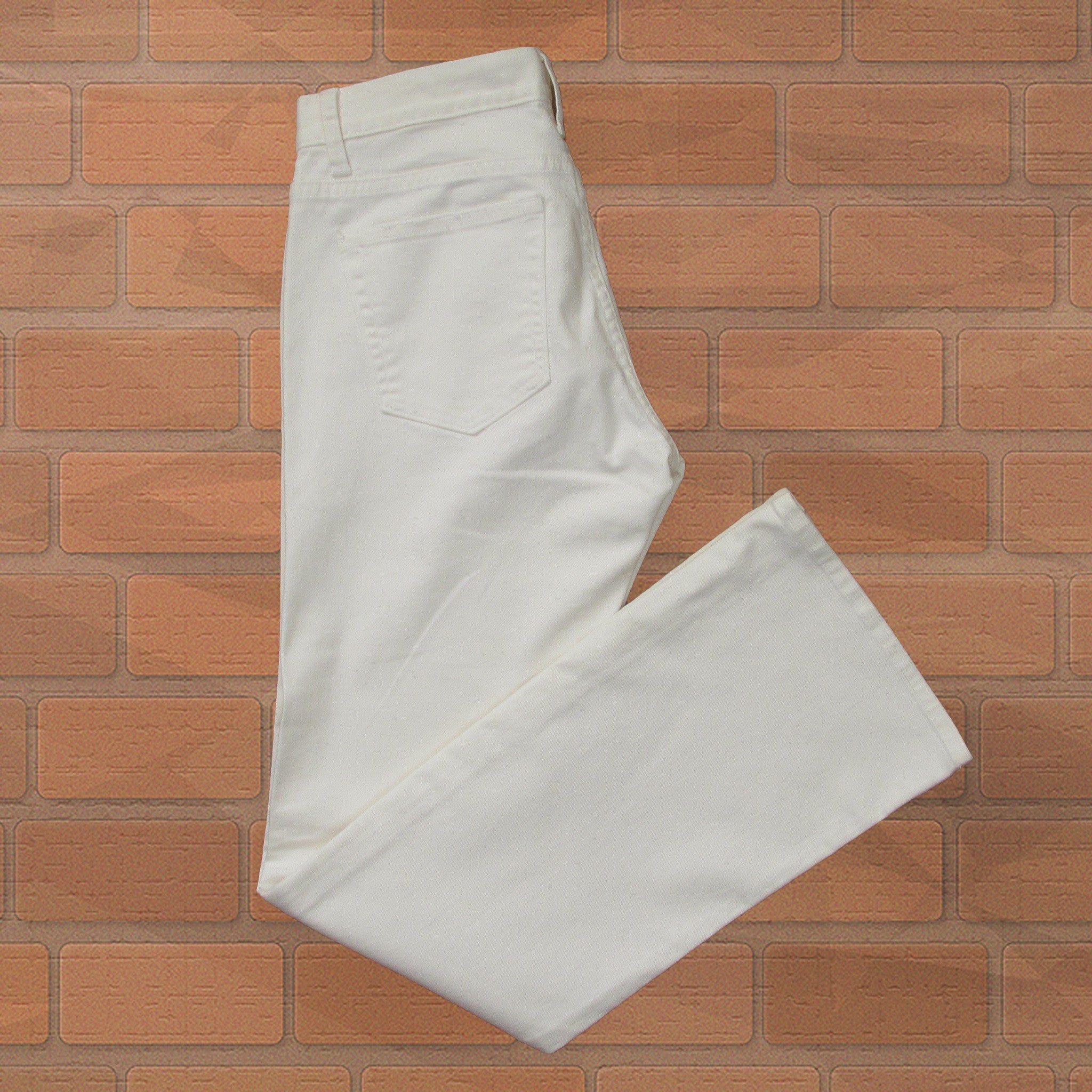 GAP Low Rise Boot Cut White Jeans Side Folded View