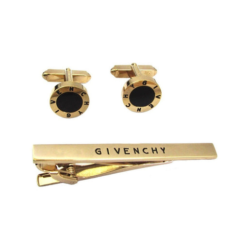 GIVENCHY Vintage Signature Cufflinks And Tie Bar 