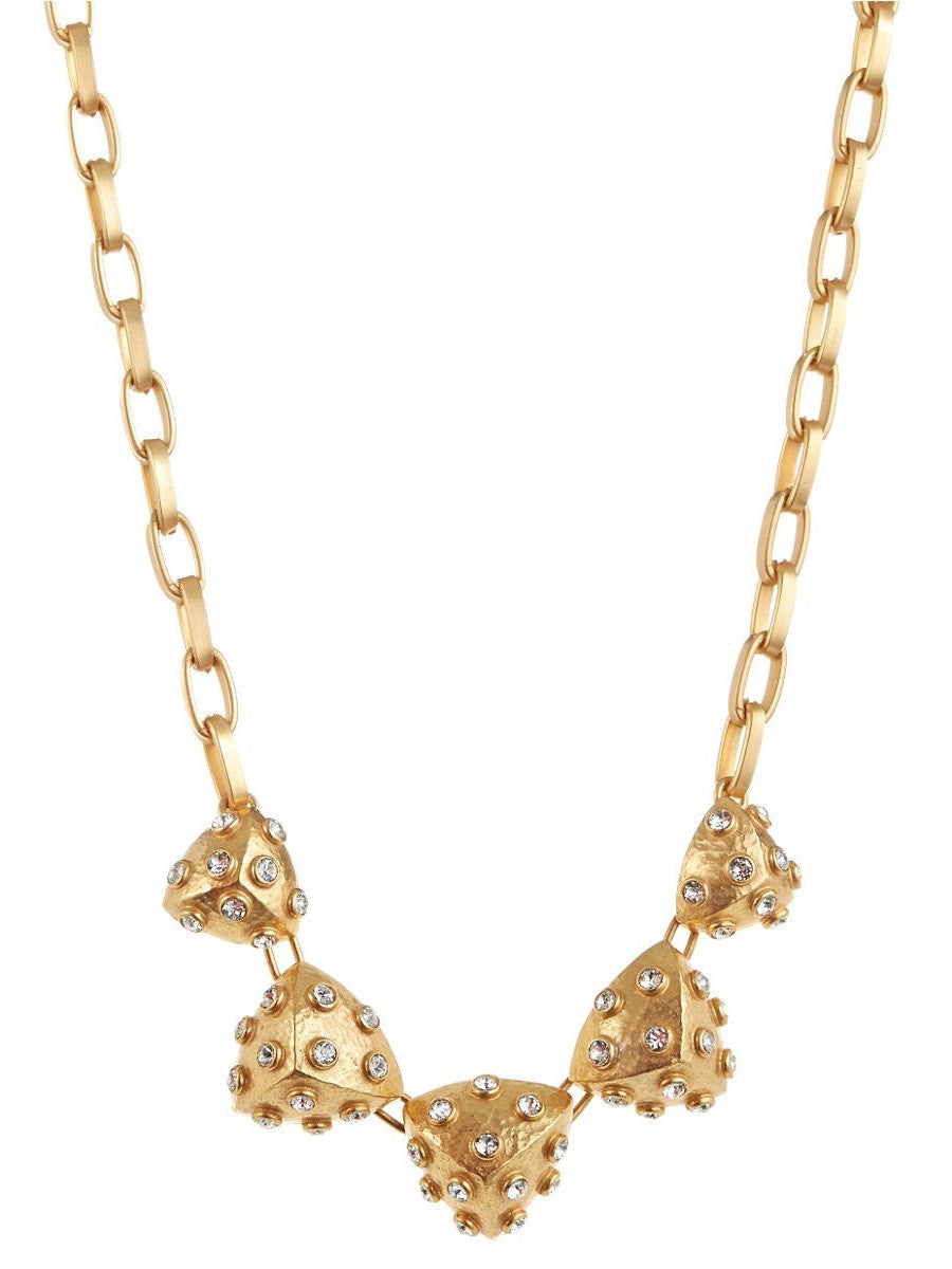 Gerard Yosca crafted in 22 Karat gold plated necklace encrusted with Swarovski crystals