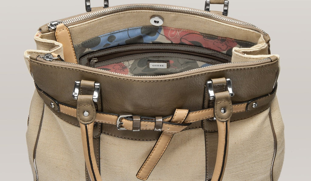 Guess Avera Satchel Open View Closeup