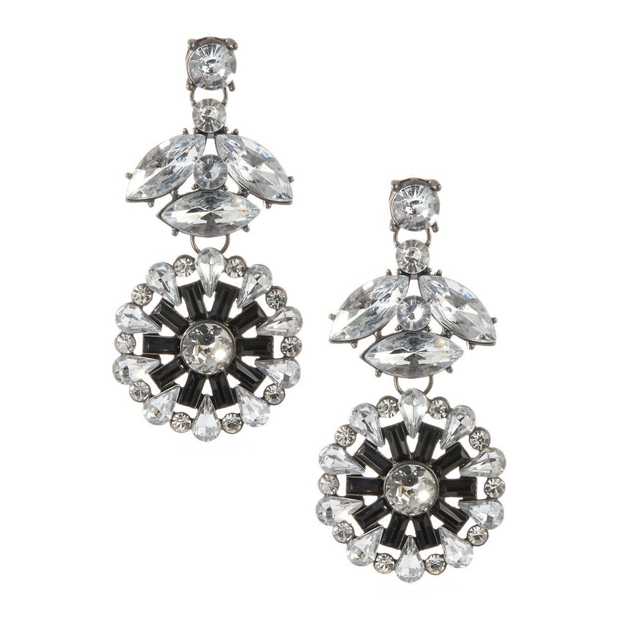 Haskell Floral Drop Rhinestone Earrings