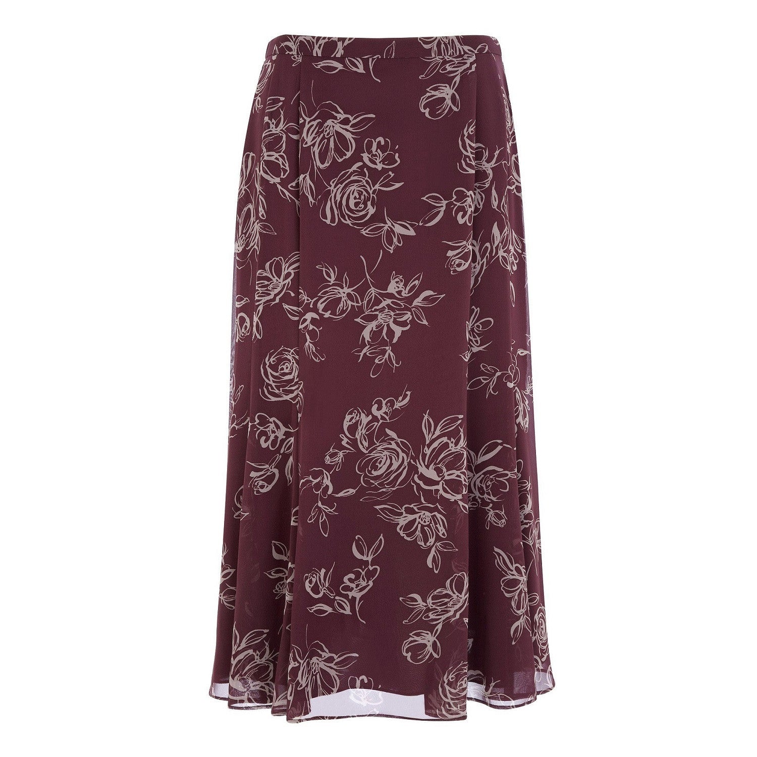 Jacques Vert Purple Rose Print Skirt 