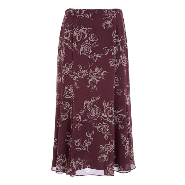 Jacques Vert Purple Rose Print Skirt 