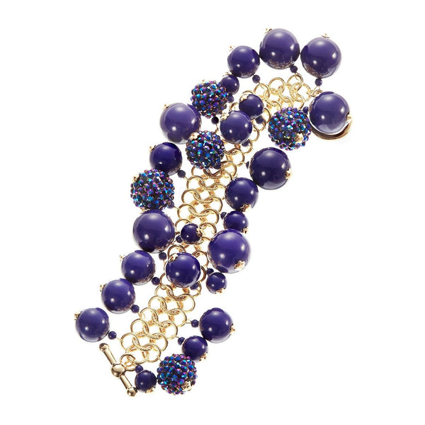 KENNETH JAY LANE Couture Lapis Tiffany Clasp Bracelet