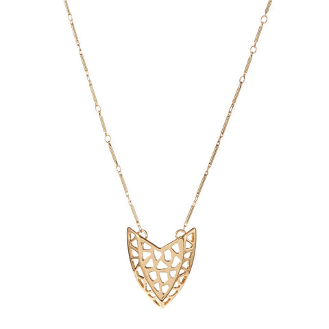 Kara Ross Gold Plated Artemis Cut Out Necklace