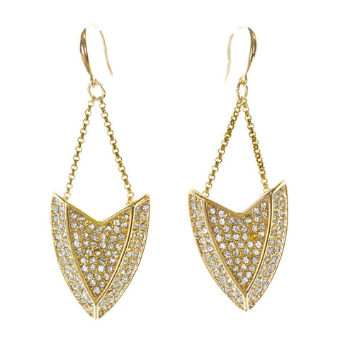 Kara Ross Gold Zirconia Drop Earrings