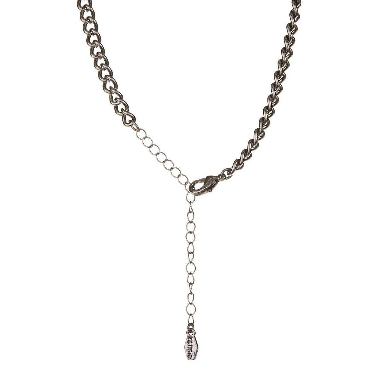 Kensie Silver Rhinestone Chain Necklace Closure