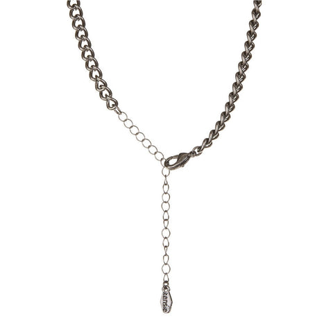Kensie Silver Rhinestone Chain Necklace