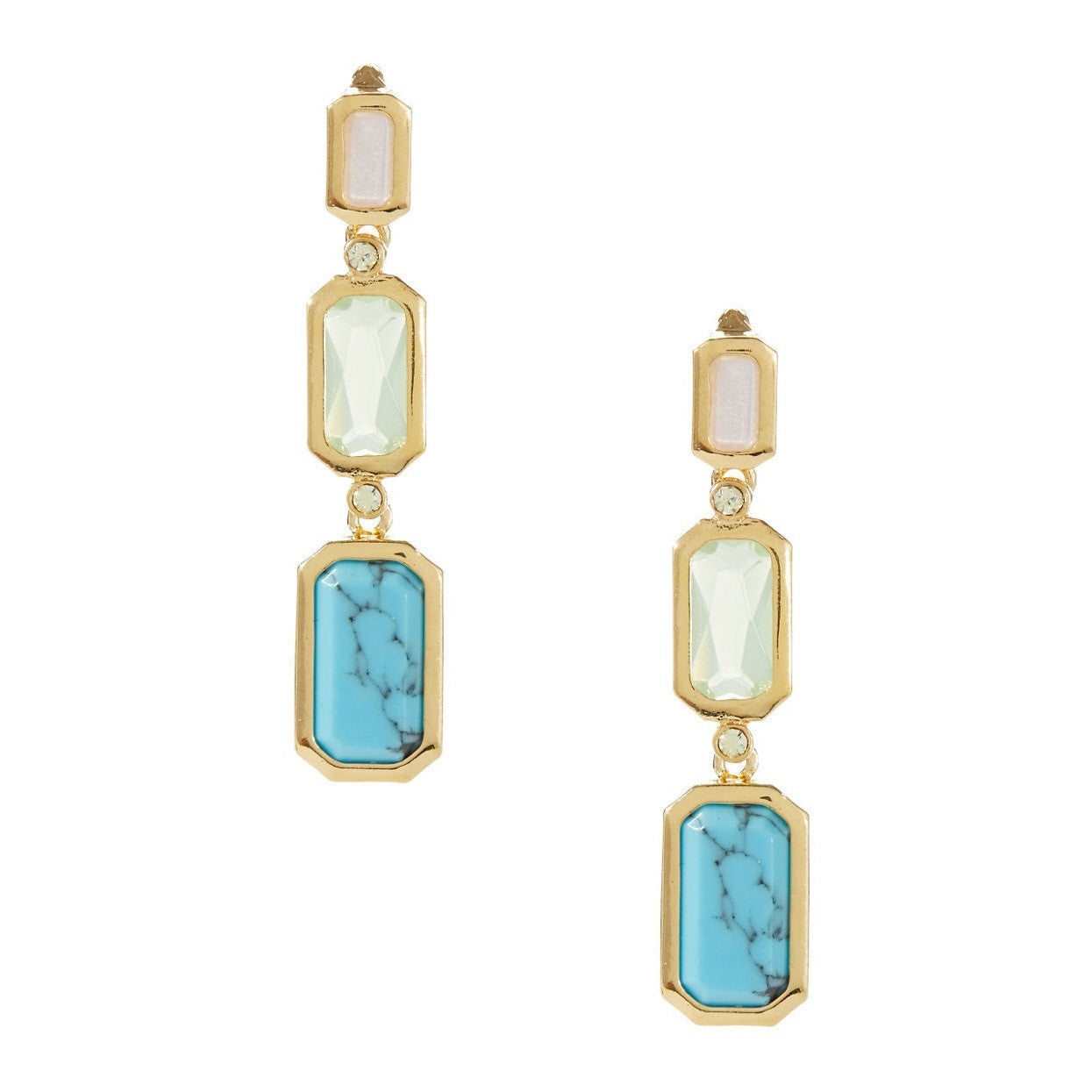 Lauren Ralph Lauren Triple Semi Precious Stone Earrings