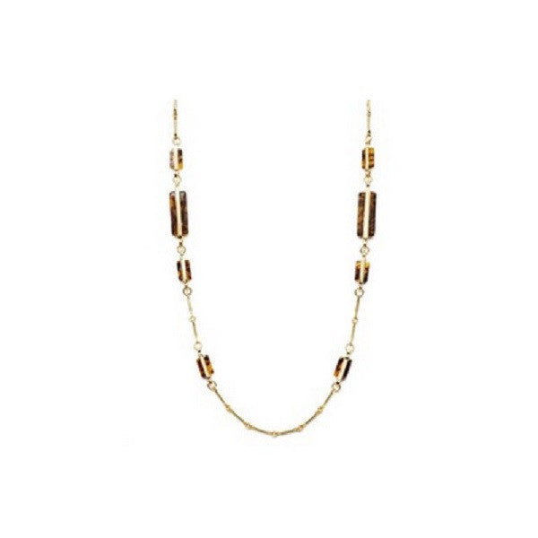 Lauren By Ralph Lauren Necklace, Gold Tone Tortoise Shell Necklace