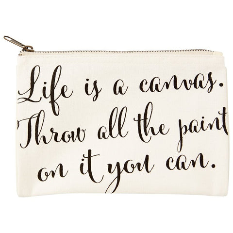 Life is a canvas graphic pencil pouch