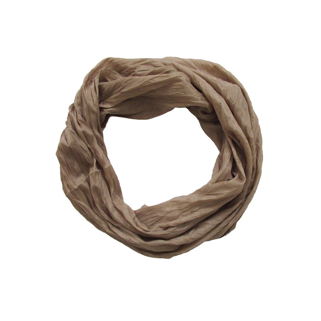 Light Gold Ruched Scarf - Looped View