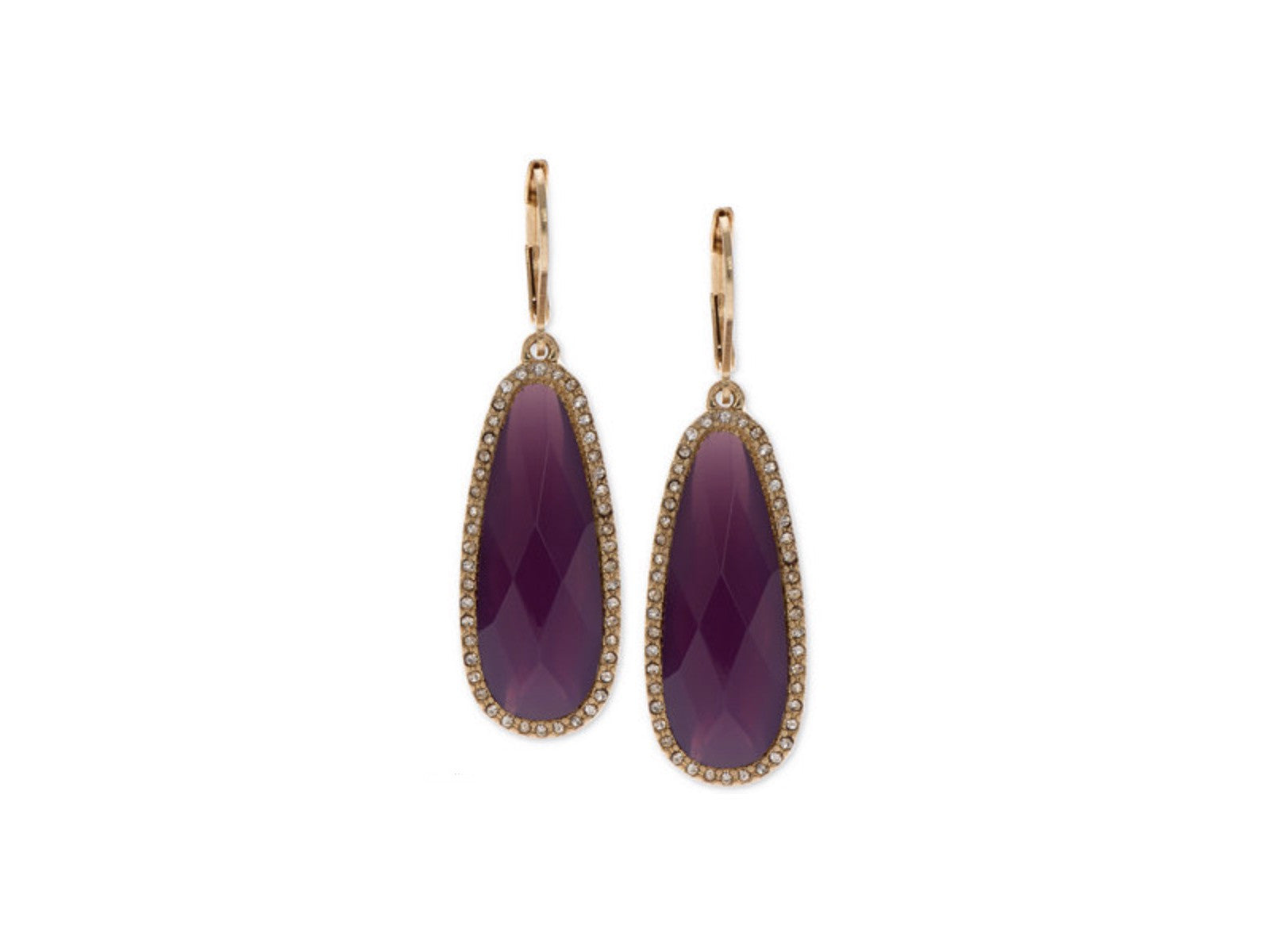 LONNA & LILLY Drop Pave Stone Drop Earrings