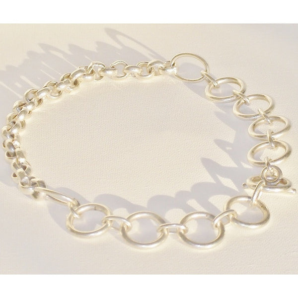 Massimo Dutti Chain Link Silver Plated Collar Necklace