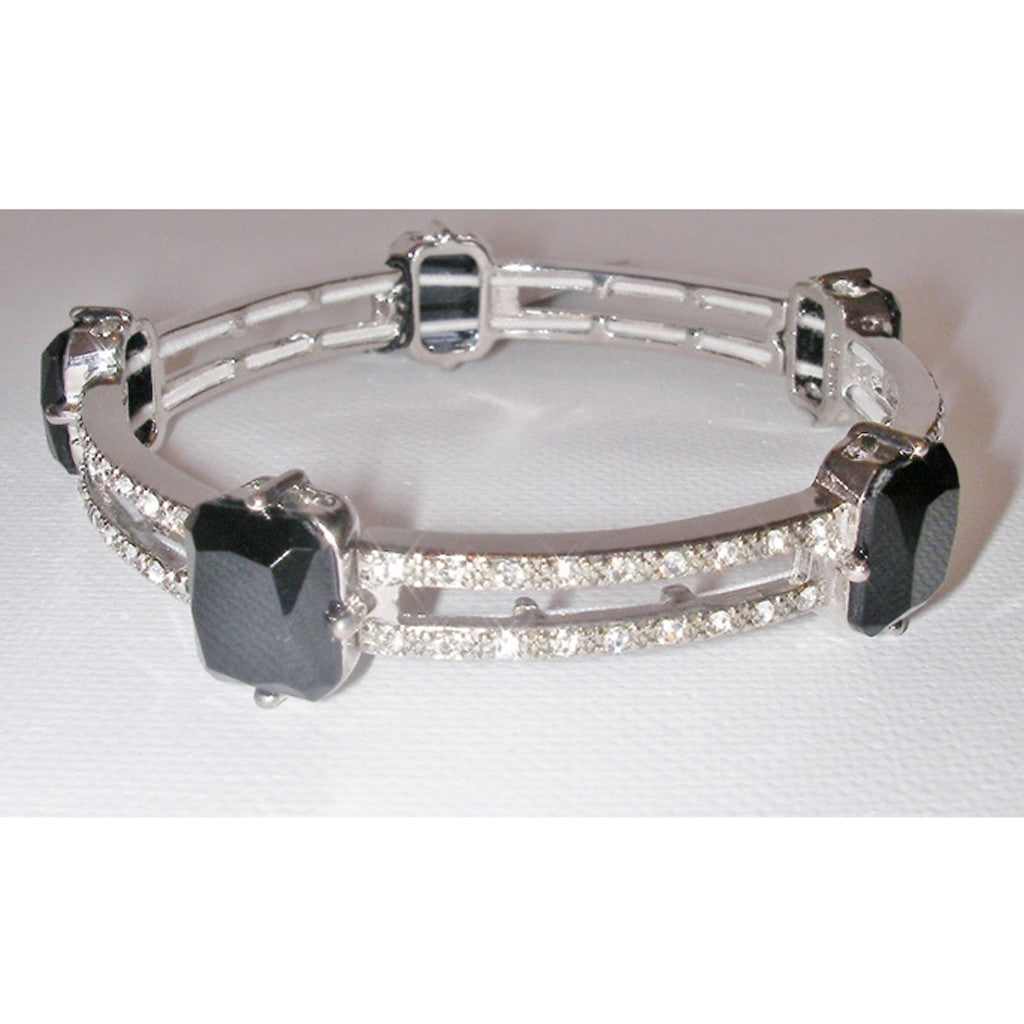 Monet Oval Cut Stone and Pave Crystal Bracelet