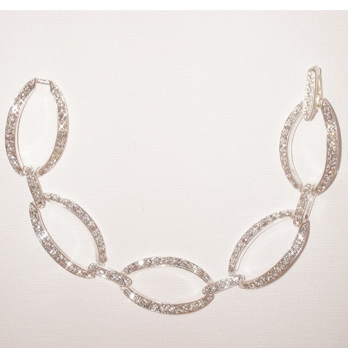 Monet Oval Link Pave Bracelet Unclasped Look