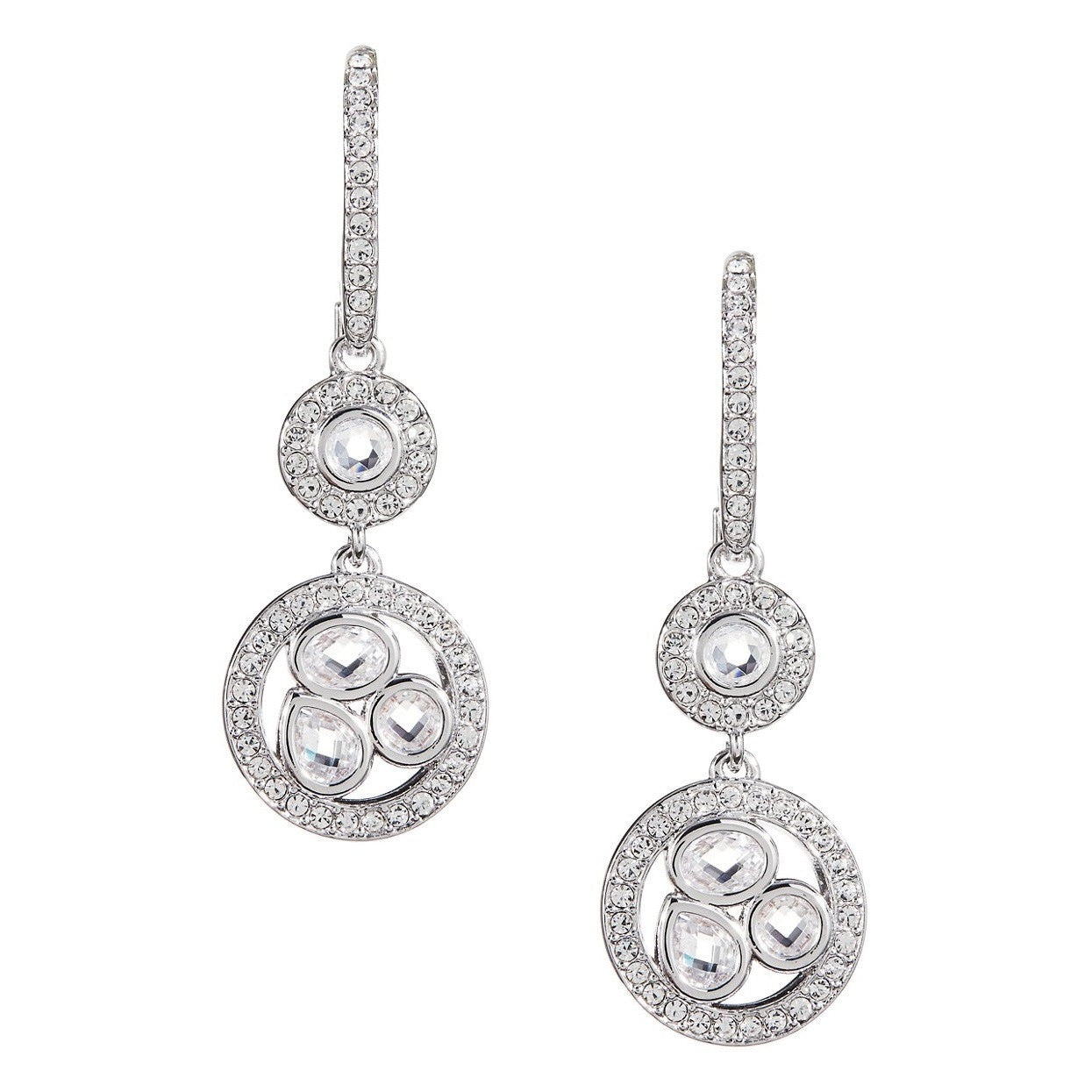 NADRI Cubic Zirconia Bezel Lever Back Earrings